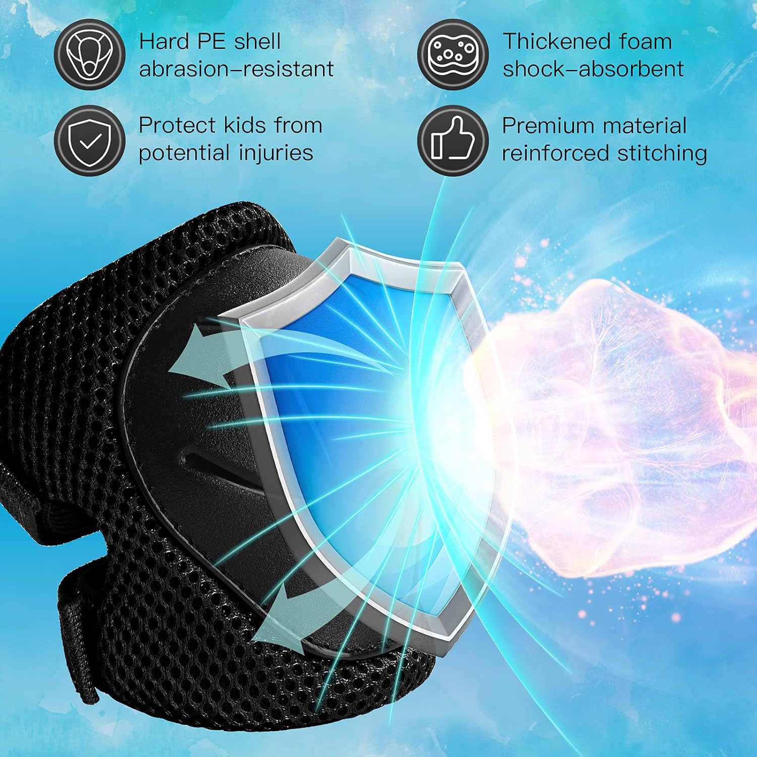 6-teiliges Kinderschutzausrüst – Mountain Biking Elbow Pads Bewertung und Preis