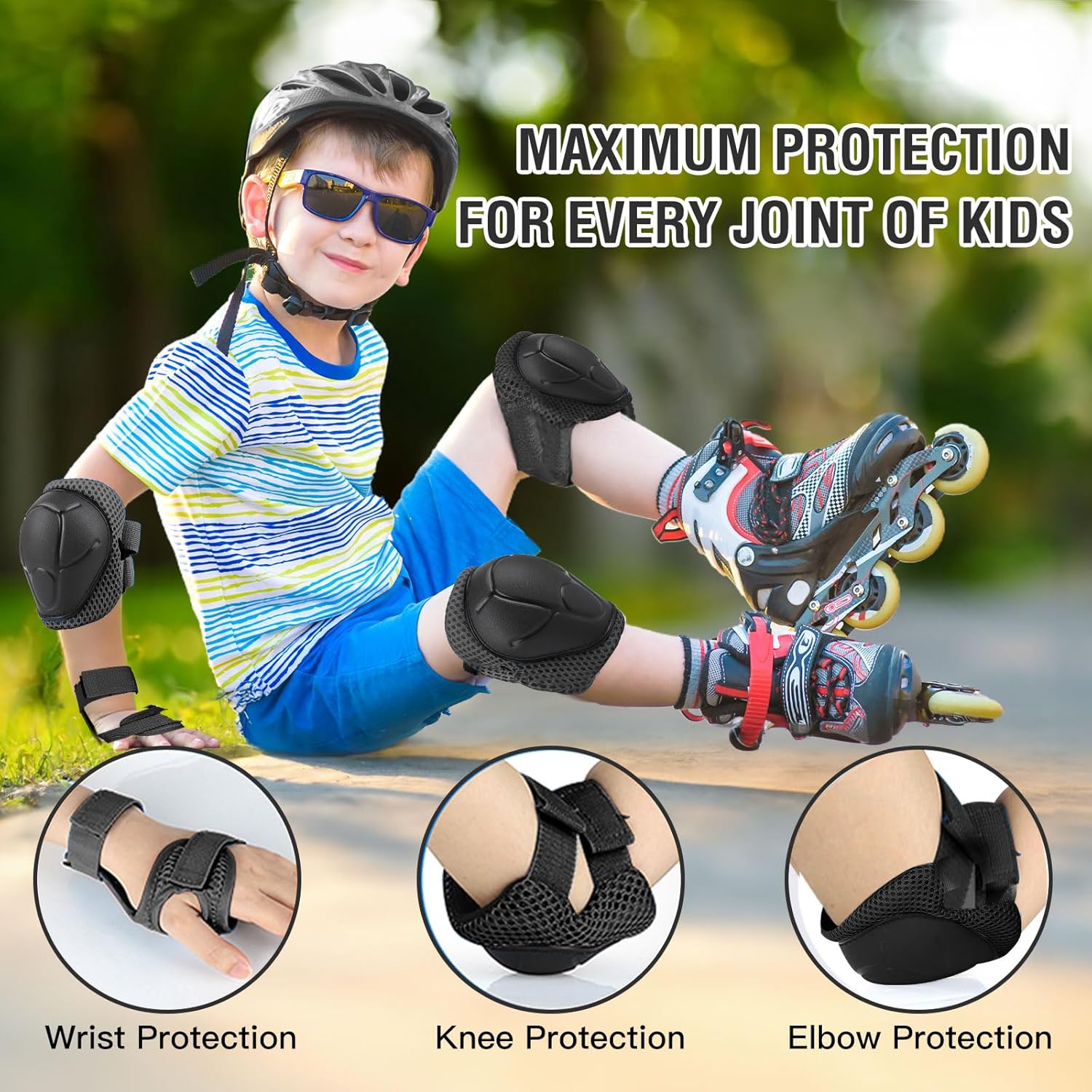 6-teiliges Kinderschutzausrüst – Mountain Biking Elbow Pads Bewertung und Preis